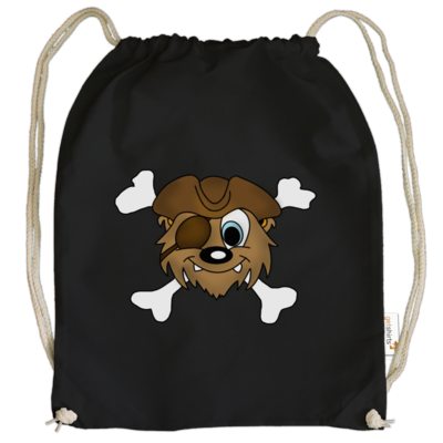 Motiv: Cotton Gymsac - PIRATENBAER - bestimme auf Wunsch Details wie Produkt, Grösse, Farbe und Position selbst ! Motiv: Cotton Gymsac - PIRATENBAER