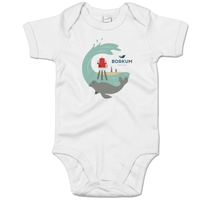 Motiv: Baby Body Organic - Seehund (mehrfarbig) - bestimme auf Wunsch Details wie Produkt, Grösse, Farbe und Position selbst ! Motiv: Baby Body Organic - Seehund (mehrfarbig)