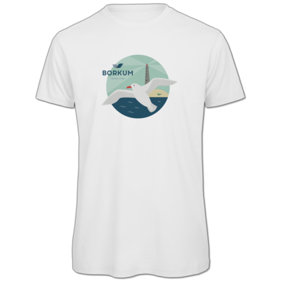 Motiv: Organic T-Shirt - Möwe (mehrfarbig) - bestimme auf Wunsch Details wie Produkt, Grösse, Farbe und Position selbst ! Motiv: Organic T-Shirt - Möwe (mehrfarbig)
