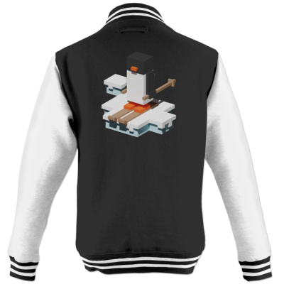 Motiv: College Jacke - Unrailed Penguin - bestimme auf Wunsch Details wie Produkt, Grösse, Farbe und Position selbst ! Motiv: College Jacke - Unrailed Penguin
