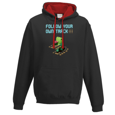 Motiv: Two-Tone Hoodie - Unrailed Frog - bestimme auf Wunsch Details wie Produkt, Grösse, Farbe und Position selbst ! Motiv: Two-Tone Hoodie - Unrailed Frog