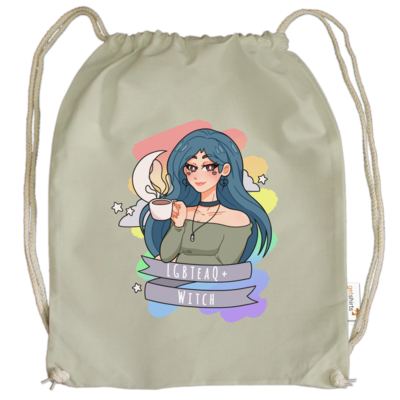 Motiv: Cotton Gymsac - LGBTeaQ Witch - bestimme auf Wunsch Details wie Produkt, Grösse, Farbe und Position selbst ! Motiv: Cotton Gymsac - LGBTeaQ Witch