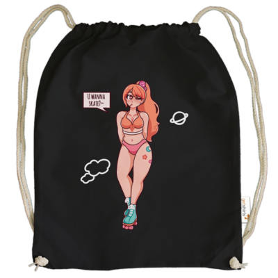 Motiv: Cotton Gymsac - U wanna skate?~ - bestimme auf Wunsch Details wie Produkt, Grösse, Farbe und Position selbst ! Motiv: Cotton Gymsac - U wanna skate?~