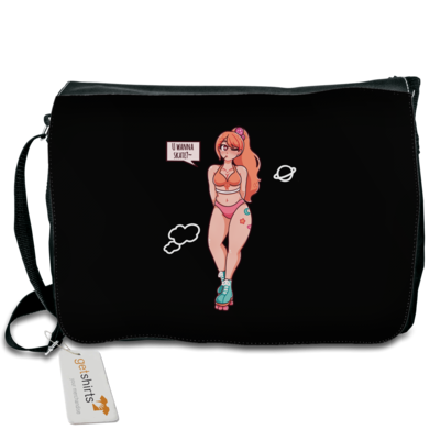 Motiv: Schultertasche - U wanna skate?~ - bestimme auf Wunsch Details wie Produkt, Grösse, Farbe und Position selbst ! Motiv: Schultertasche - U wanna skate?~
