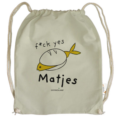 Motiv: Cotton Gymsac - f*ck yes Matjes - bestimme auf Wunsch Details wie Produkt, Grösse, Farbe und Position selbst ! Motiv: Cotton Gymsac - f*ck yes Matjes