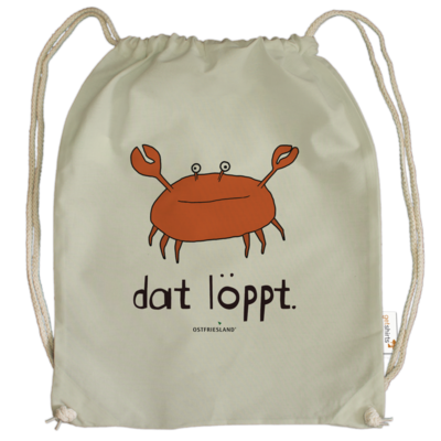 Motiv: Cotton Gymsac - dat löppt. orange - bestimme auf Wunsch Details wie Produkt, Grösse, Farbe und Position selbst ! Motiv: Cotton Gymsac - dat löppt. orange
