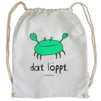 Motiv: Cotton Gymsac - dat löppt. gruen - bestimme auf Wunsch Details wie Produkt, Grösse, Farbe und Position selbst ! Motiv: Cotton Gymsac - dat löppt. gruen