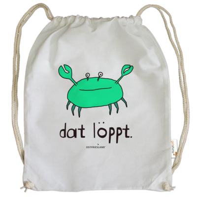Motiv: Cotton Gymsac - dat löppt. gruen - bestimme auf Wunsch Details wie Produkt, Grösse, Farbe und Position selbst ! Motiv: Cotton Gymsac - dat löppt. gruen