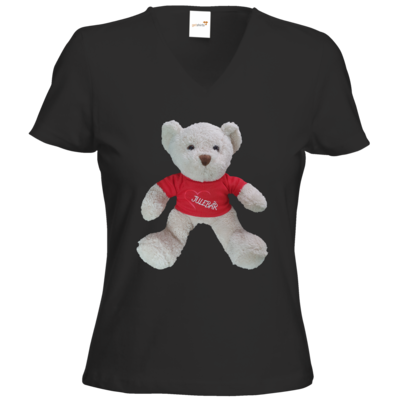 Motiv: T-Shirt Damen V-Neck Classic - JULEBÄR - bestimme auf Wunsch Details wie Produkt, Grösse, Farbe und Position selbst ! Motiv: T-Shirt Damen V-Neck Classic - JULEBÄR
