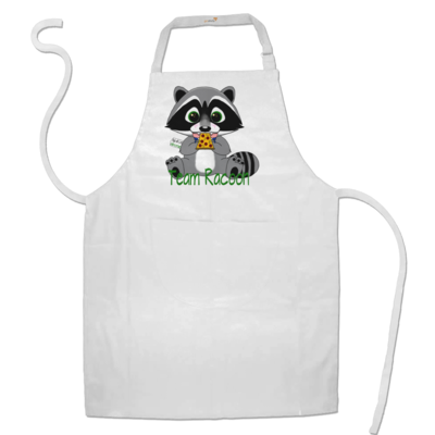 Motiv: Schürze - Team Racoon - bestimme auf Wunsch Details wie Produkt, Grösse, Farbe und Position selbst ! Motiv: Schürze - Team Racoon