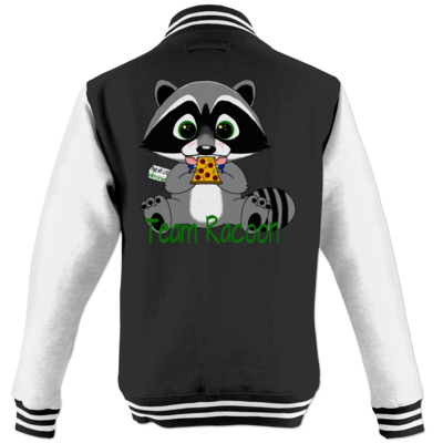Motiv: College Jacke - Team Racoon - bestimme auf Wunsch Details wie Produkt, Grösse, Farbe und Position selbst ! Motiv: College Jacke - Team Racoon