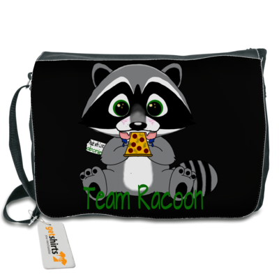 Motiv: Schultertasche - Team Racoon - bestimme auf Wunsch Details wie Produkt, Grösse, Farbe und Position selbst ! Motiv: Schultertasche - Team Racoon