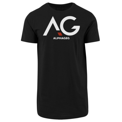 Motiv: Shaped Long Tee - AG Basic Merch Logo - bestimme auf Wunsch Details wie Produkt, Grösse, Farbe und Position selbst ! Motiv: Shaped Long Tee - AG Basic Merch Logo