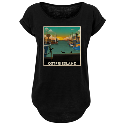 Motiv: Ladies Long Slub Tee - Heimathafen - bestimme auf Wunsch Details wie Produkt, Grösse, Farbe und Position selbst ! Motiv: Ladies Long Slub Tee - Heimathafen