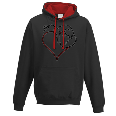 Motiv: Two-Tone Hoodie - wolfsherz - bestimme auf Wunsch Details wie Produkt, Grösse, Farbe und Position selbst ! Motiv: Two-Tone Hoodie - wolfsherz
