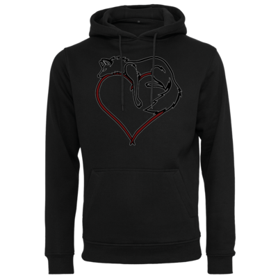 Motiv: Heavy Hoodie - wolfsherz - bestimme auf Wunsch Details wie Produkt, Grösse, Farbe und Position selbst ! Motiv: Heavy Hoodie - wolfsherz