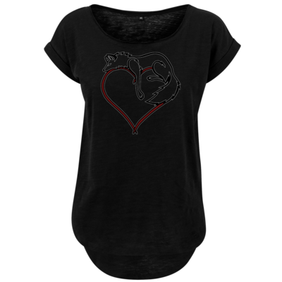 Motiv: Ladies Long Slub Tee - wolfsherz - bestimme auf Wunsch Details wie Produkt, Grösse, Farbe und Position selbst ! Motiv: Ladies Long Slub Tee - wolfsherz