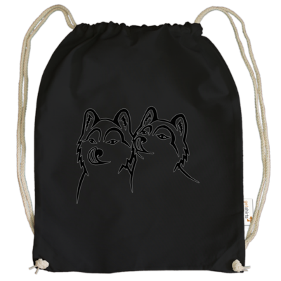 Motiv: Cotton Gymsac - wolfbuddys2 - bestimme auf Wunsch Details wie Produkt, Grösse, Farbe und Position selbst ! Motiv: Cotton Gymsac - wolfbuddys2