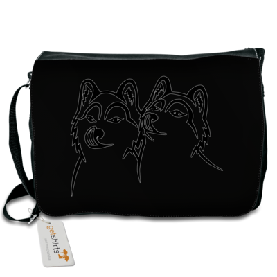 Motiv: Schultertasche - wolfbuddys2 - bestimme auf Wunsch Details wie Produkt, Grösse, Farbe und Position selbst ! Motiv: Schultertasche - wolfbuddys2