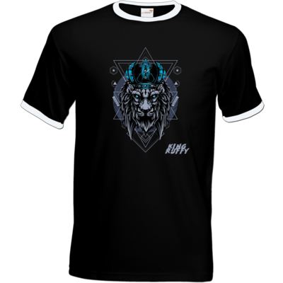 Motiv: T-Shirt Ringer - King Ruffy - bestimme auf Wunsch Details wie Produkt, Grösse, Farbe und Position selbst ! Motiv: T-Shirt Ringer - King Ruffy