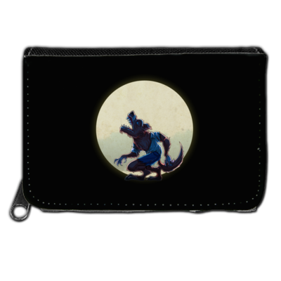 Motiv: Geldboerse - Welf - Vollmond - bestimme auf Wunsch Details wie Produkt, Grösse, Farbe und Position selbst ! Motiv: Geldboerse - Welf - Vollmond