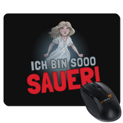 Motiv: Mousepad Textil - Mimi sauer - bestimme auf Wunsch Details wie Produkt, Grösse, Farbe und Position selbst ! Motiv: Mousepad Textil - Mimi sauer
