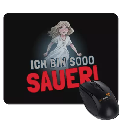 Motiv: Mousepad Textil - Mimi sauer - bestimme auf Wunsch Details wie Produkt, Grösse, Farbe und Position selbst ! Motiv: Mousepad Textil - Mimi sauer
