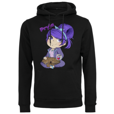 Motiv: Heavy Hoodie - Pryja sitzt - bestimme auf Wunsch Details wie Produkt, Grösse, Farbe und Position selbst ! Motiv: Heavy Hoodie - Pryja sitzt