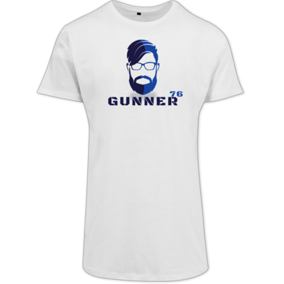 Motiv: Shaped Long Tee - GUNNER76 Kopf - bestimme auf Wunsch Details wie Produkt, Grösse, Farbe und Position selbst ! Motiv: Shaped Long Tee - GUNNER76 Kopf