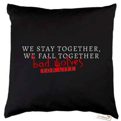 Motiv: Kissen Baumwolle - bad wolves - bestimme auf Wunsch Details wie Produkt, Grösse, Farbe und Position selbst ! Motiv: Kissen Baumwolle - bad wolves