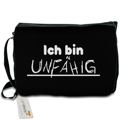 Motiv: Schultertasche - ich bin unfähig - bestimme auf Wunsch Details wie Produkt, Grösse, Farbe und Position selbst ! Motiv: Schultertasche - ich bin unfähig