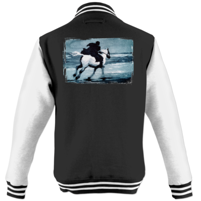 Motiv: College Jacke - Schimmelreiter - bestimme auf Wunsch Details wie Produkt, Grösse, Farbe und Position selbst ! Motiv: College Jacke - Schimmelreiter