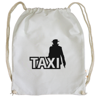 Motiv: Cotton Gymsac - Das Taxi - bestimme auf Wunsch Details wie Produkt, Grösse, Farbe und Position selbst ! Motiv: Cotton Gymsac - Das Taxi