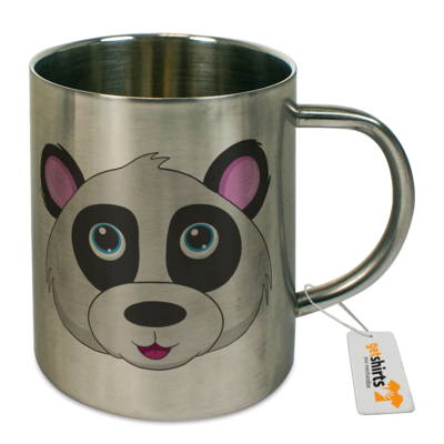 Motiv: Tasse Edelstahl - Panda