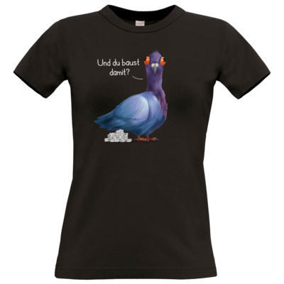 Motiv: T-Shirt Damen Premium FAIR WEAR - Du baust damit? - bestimme auf Wunsch Details wie Produkt, Grösse, Farbe und Position selbst ! Motiv: T-Shirt Damen Premium FAIR WEAR - Du baust damit?