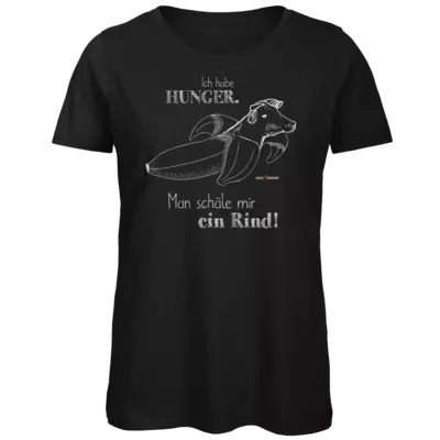 Motiv: Organic Lady T-Shirt - SizzleBrothers - Grillen - Hunger Rind schälen - bestimme auf Wunsch Details wie Produkt, Grösse, Farbe und Position selbst ! Motiv: Organic Lady T-Shirt - SizzleBrothers - Grillen - Hunger Rind schälen
