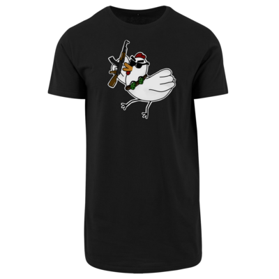Motiv: Shaped Long Tee - Terrorhuhn - bestimme auf Wunsch Details wie Produkt, Grösse, Farbe und Position selbst ! Motiv: Shaped Long Tee - Terrorhuhn