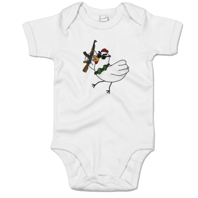 Motiv: Baby Body Organic - Terrorhuhn - bestimme auf Wunsch Details wie Produkt, Grösse, Farbe und Position selbst ! Motiv: Baby Body Organic - Terrorhuhn