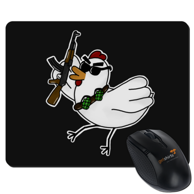 Motiv: Mousepad Textil - Terrorhuhn - bestimme auf Wunsch Details wie Produkt, Grösse, Farbe und Position selbst ! Motiv: Mousepad Textil - Terrorhuhn