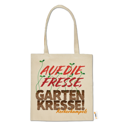 Motiv: Baumwolltasche - Auf die Fresse, Gartenkresse! - bestimme auf Wunsch Details wie Produkt, Grösse, Farbe und Position selbst ! Motiv: Baumwolltasche - Auf die Fresse, Gartenkresse!
