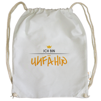 Motiv: Cotton Gymsac - ich bin unfähig - bestimme auf Wunsch Details wie Produkt, Grösse, Farbe und Position selbst ! Motiv: Cotton Gymsac - ich bin unfähig