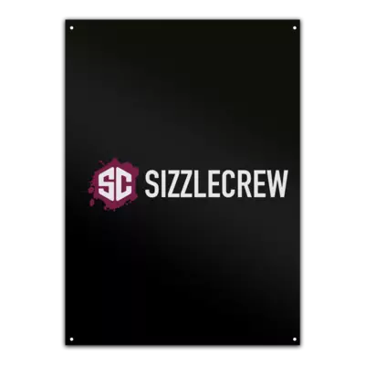 Motiv: Metallschild - SizzleCrew - bestimme auf Wunsch Details wie Produkt, Grösse, Farbe und Position selbst ! Motiv: Metallschild - SizzleCrew