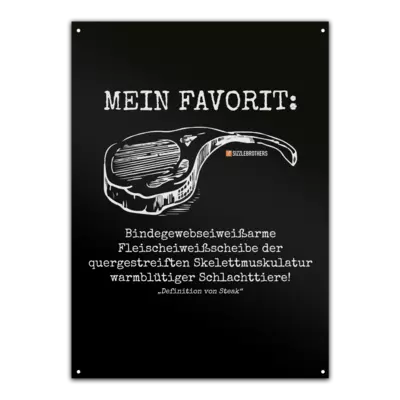 Motiv: Metallschild - Definition Steak - bestimme auf Wunsch Details wie Produkt, Grösse, Farbe und Position selbst ! Motiv: Metallschild - Definition Steak