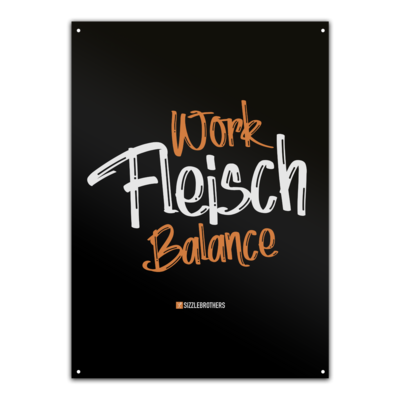 Motiv: Metallschild - Fleisch Balance - bestimme auf Wunsch Details wie Produkt, Grösse, Farbe und Position selbst ! Motiv: Metallschild - Fleisch Balance