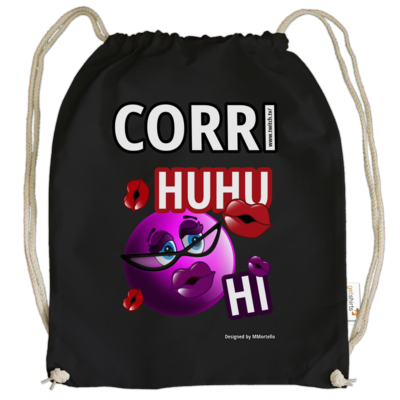 Motiv: Cotton Gymsac - Corri_HUHU - bestimme auf Wunsch Details wie Produkt, Grösse, Farbe und Position selbst ! Motiv: Cotton Gymsac - Corri_HUHU