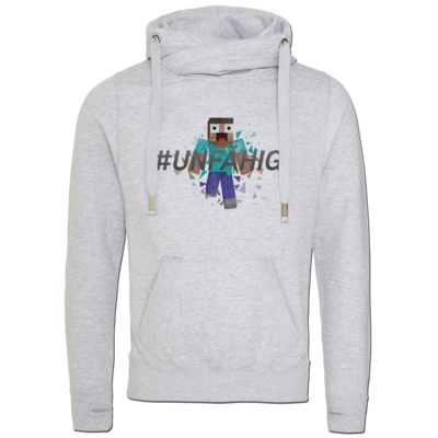 Motiv: Cross Neck Hoodie - Poly Unfähig - bestimme auf Wunsch Details wie Produkt, Grösse, Farbe und Position selbst ! Motiv: Cross Neck Hoodie - Poly Unfähig