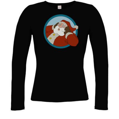 Motiv: Longsleeve Damen Organic - Weihnachtsmann - bestimme auf Wunsch Details wie Produkt, Grösse, Farbe und Position selbst ! Motiv: Longsleeve Damen Organic - Weihnachtsmann