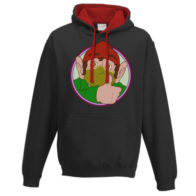 Motiv: Two-Tone Hoodie - Frodo mit Maske - bestimme auf Wunsch Details wie Produkt, Grösse, Farbe und Position selbst ! Motiv: Two-Tone Hoodie - Frodo mit Maske