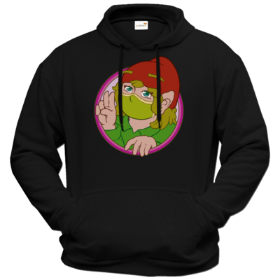 Motiv: Hoodie Premium FAIR WEAR - Esmeralda mit Maske - bestimme auf Wunsch Details wie Produkt, Grösse, Farbe und Position selbst ! Motiv: Hoodie Premium FAIR WEAR - Esmeralda mit Maske