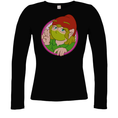 Motiv: Longsleeve Damen Organic - Esmeralda mit Maske - bestimme auf Wunsch Details wie Produkt, Grösse, Farbe und Position selbst ! Motiv: Longsleeve Damen Organic - Esmeralda mit Maske